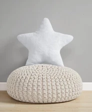 Charter Club Kids Star Figural Decorative Pillow, 16.25" X 17" White Soft plush