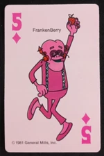 1981 General Mills Cereal Card Game Crazy Eights FrankenBerry 5 Diamonds
