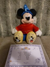 Disney Build Bear Fantasia Mickey Mouse Certificate plush 90th anniversary