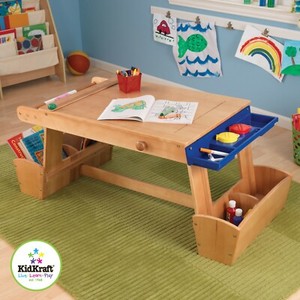 kids art table with storage