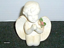 Ceramic Praying Cherub Angel Figurine ~ 4" tall 