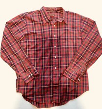 Chaps Ralph Lauren Long Sleeve Button Front Red Plaid Shirt Size 17 34/35 XL