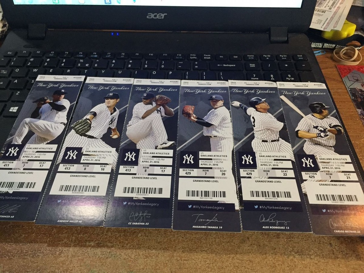 2016 New York Yankees Vs Rays Ticket Stub 8/12 - Alex Rodriguez