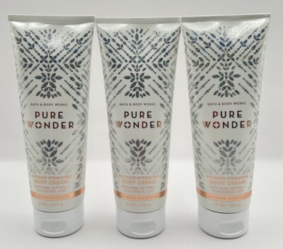 NEW Bath & Body Works Pure Wonder Body Cream 3pc Set Full Size Shea Butter