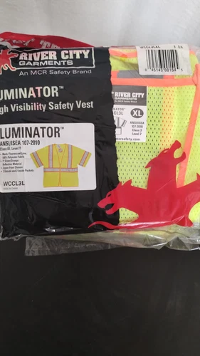 LOT OF 6 MCR Class 3 Polyester Mesh Safety Vest Zipper Lime  WCCL3L MED & XL image 3