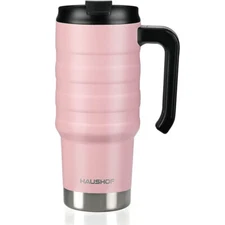 HAUSHOF 24 oz Travel Mug Double Wall Vacuum Steel Spill Proof Insulated Tumbler