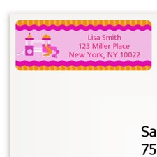 Playground Girl Birthday Party Personalized Return Address Stickers - 27 labels