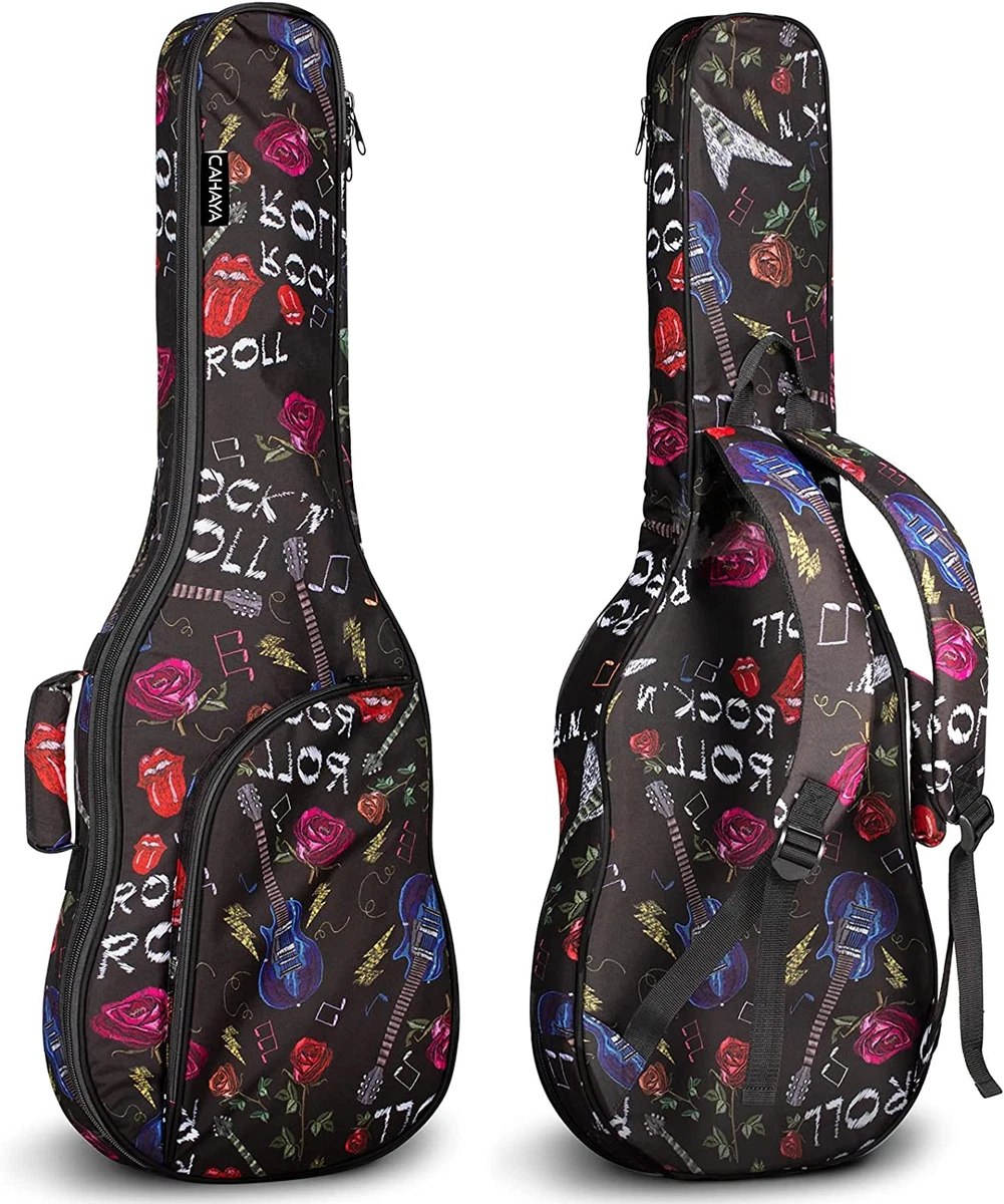 Electric Guitar Bag Rose Printing Soft Guitar Case 8Mm Padding Gig