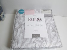 New 6 pc Bloom Collection ASHLYN Queen Sheet Set Grey Gray New