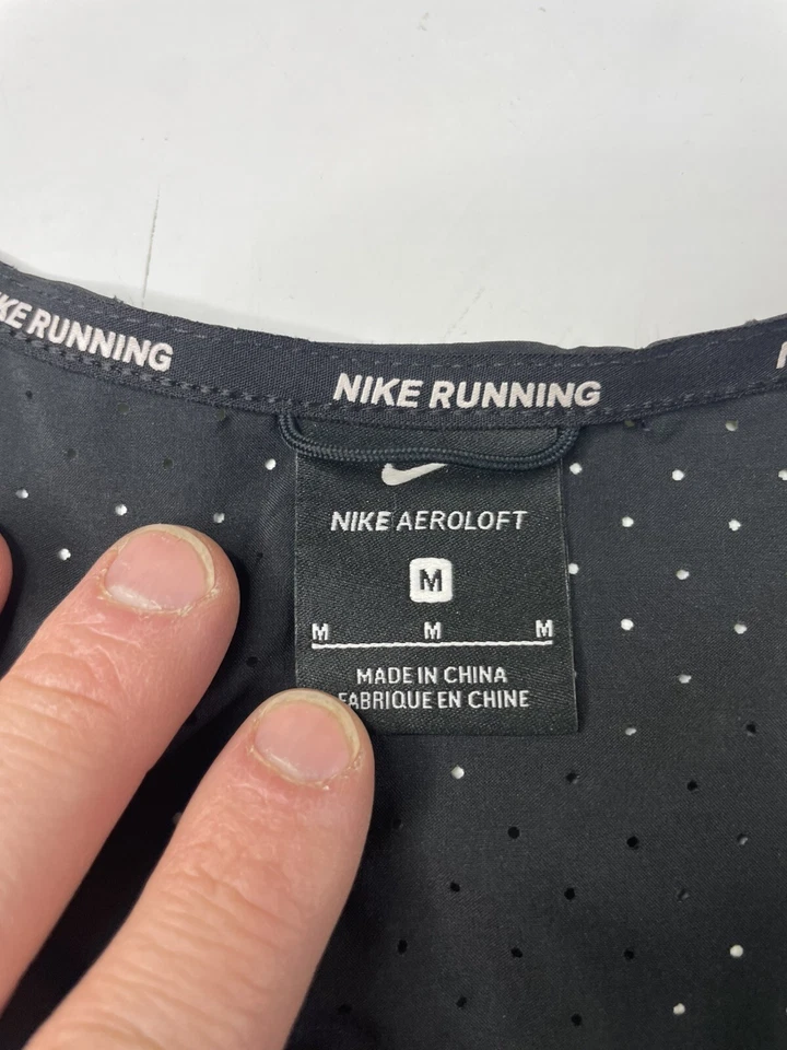 Nike Aeroloft Running Vest Mens Medium Black Quilted Packable Full Zip 859272 - Image 2 of 4