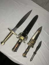 Novelty dagger / Replica Daggers Lot Of 3 Daggers And 1 Throwing Knife Used