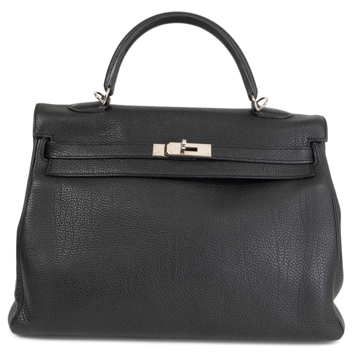 63794 auth HERMES black Togo leather KELLY 35 RETOURNE Bag 63794 auth HERMES black Togo leather KELLY 35 RETOURNE Bag