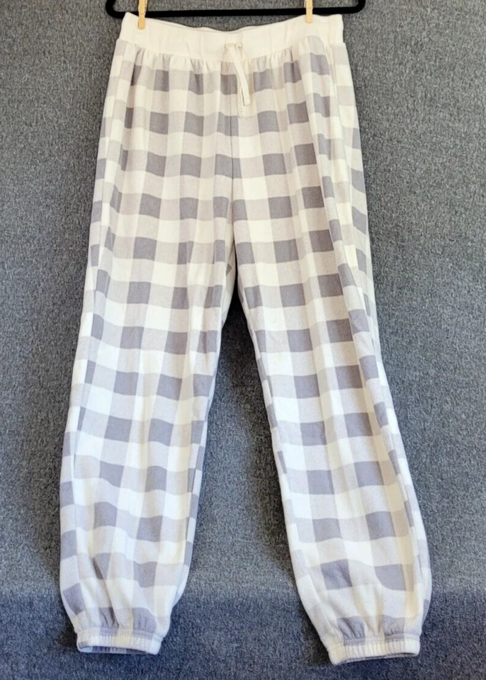 2 pc Set Buffalo Plaid Fleece Fall Pajamas - Gray and Ivory - Size XL Old Navy - Image 2 of 4