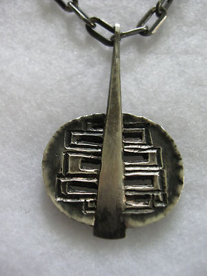 Claes Giertta Sweden Silver Pendant / Necklace Vintage Modernist Unisex