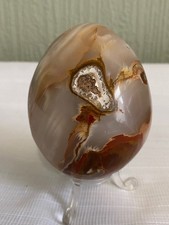 Onyx Agate Egg 8cm  / 475g Onyx with Distinct Agate Pockets Madagascar