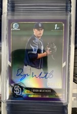 2018 Bowman Draft - Chrome Draft Pick Autographs Ryan Weathers #CDA-RW Purple RC