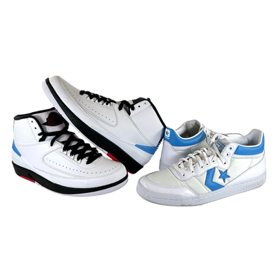 AIR JORDAN 2/ CONVERSE ALUMNI PACK!!! 100%AUTHENTIC Nike Air Jordan 2 X Converse Alumni Pack White/Carolina Blue  main image 3