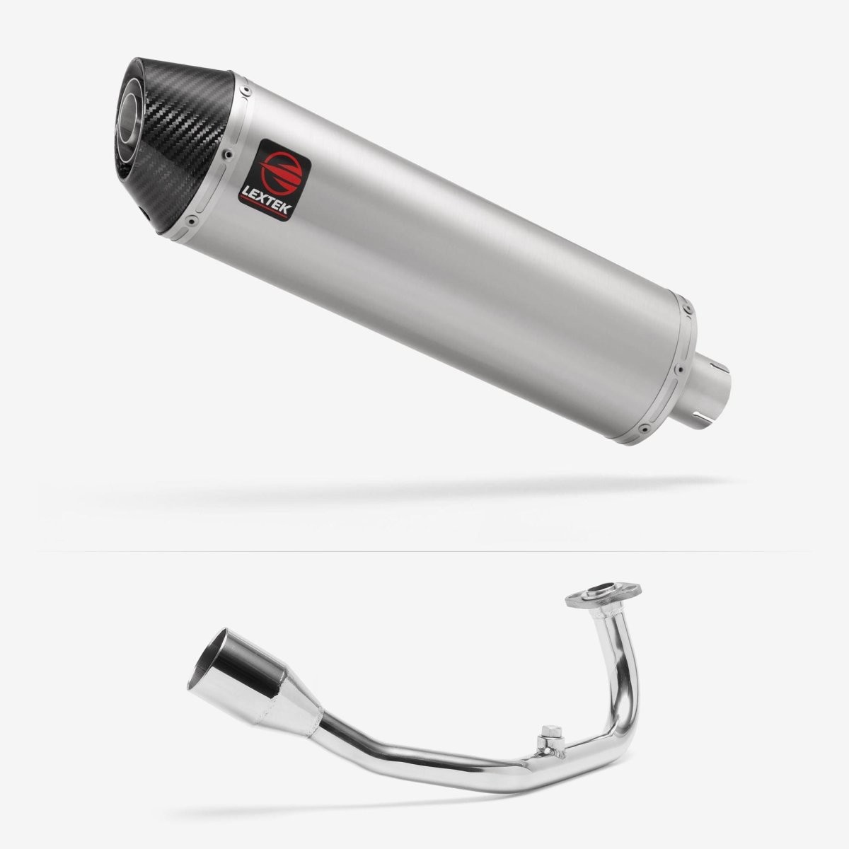 Lextek Stainless Steel RP1 Brushed 400mm Exhaust System Silencer Chrome Scooter