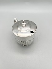 VICTORIAN STERLING SILVER MUSTARD POT, BIRMINGHAM, 1895