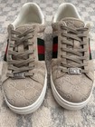 Gucci Ace GG Suede Sneakers Beige Green Red Web Stripe Lace-Up 798652 — photo 4