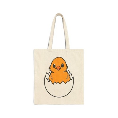 Hatching Chick Cotton Canvas Tote Bag | Spring Easter Chick Tote