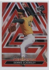 2024 Leaf Press Pass Premium Red Prismatic Reflector 11/15 Dennis Eckersley 13u1