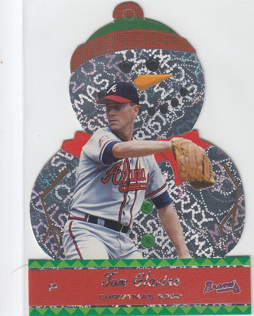 TOM GLAVINE PACIFIC CHRISTMAS TREE ORNAMENT DIE CUT ATLANTA BRAVES #22 2001 01
