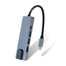 Image of 5-in-1 USB C Docking Station, HDMI, USB 3.0, 100W PD Charging, Gigabit Ethernet