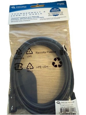 OWC Thunderbolt 4 USB Type-C Male Cable (6.56')
