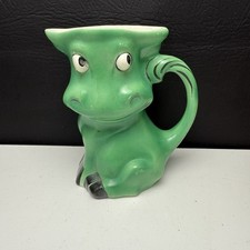 Goebel Whimsical Cow Creamer Pitcher #S499 Green Cold Paint Vintage / Antique