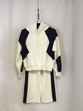 216 Sweatsuit Set S White Navy Colorblock Hoodie Wide Leg Sweatpants Lounge