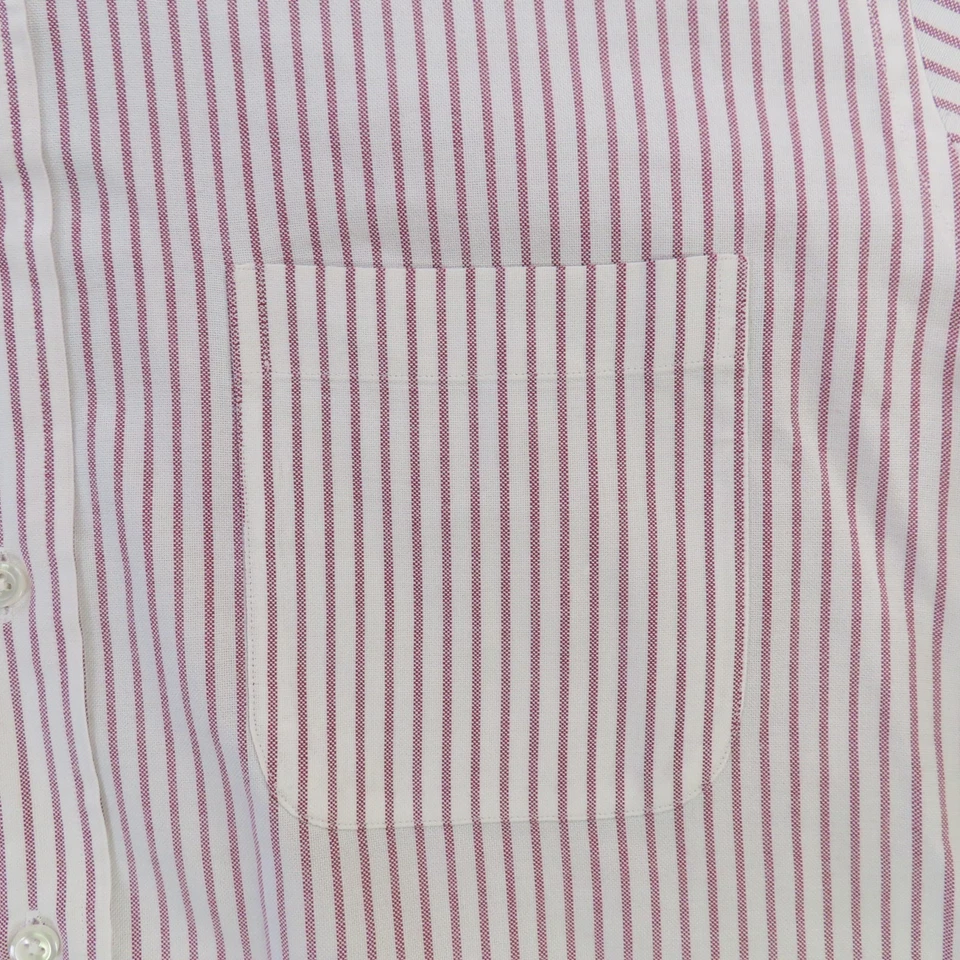 Lands End Shirt Mens Large Tall LT Red White Long Sleeve Button Up 16 - Image 2 of 4