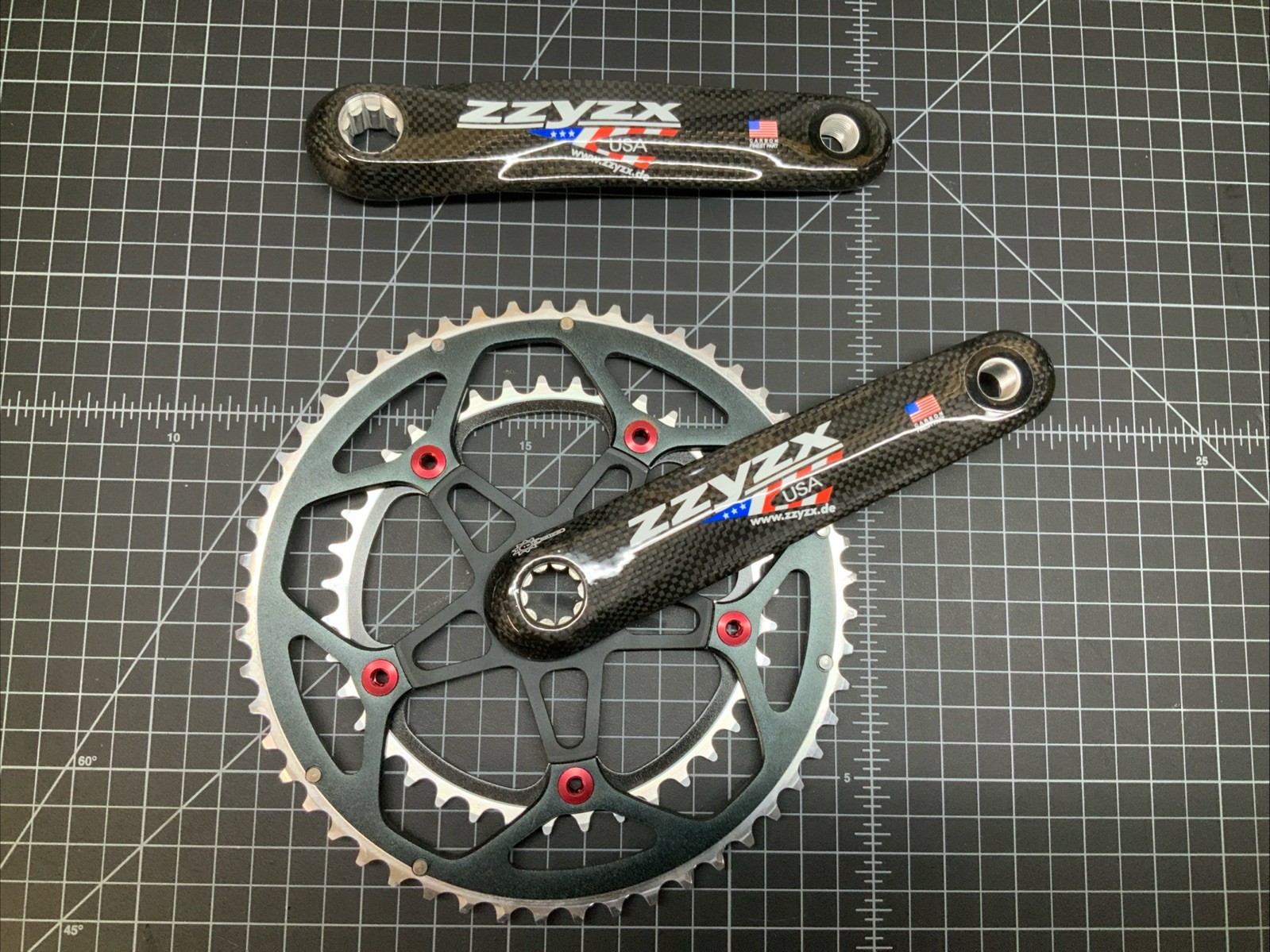 ZZYZX Carbon Fiber Road Bike Crankset 53/39 172.5mm ISIS Dri