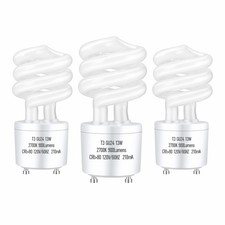 GU24 13Watt 2700K 900lm CFL Light Bulbs, T3 Spiral Gu24 Base 2 Prong 60W Equ...
