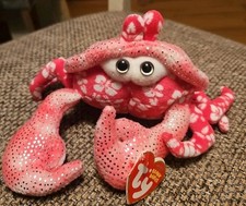 Ty Beanie Baby SUNBURST the Pink Crab 8” NWT Vintage Plush Stuffed Animal Toy