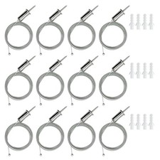 12 Sets Hexagon Garage Light Suspension Cables Kit Steel Hanging Chains 6.5ft...