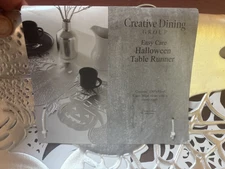 Creative Dining Halloween Table Runner Spooky Silver Pumpkins 17.6" x 53"