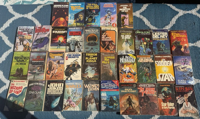 Huge Lot of  Hard to Find Rare Vintage Science Fiction Paperback Books 35 in All