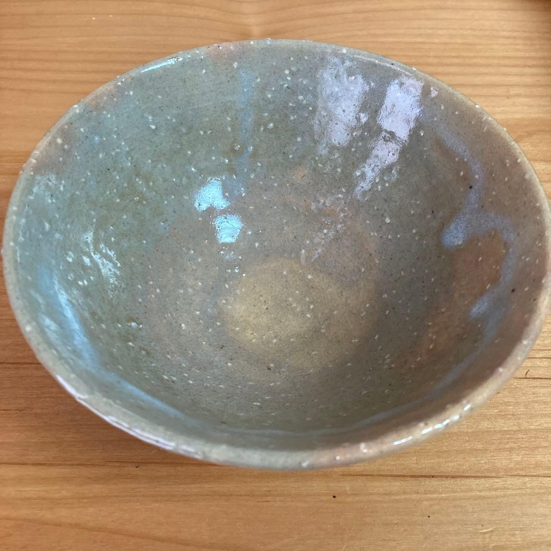 Hagiyaki Tea Bowl with Wooden Box 14cm Diameter Used Japanese Pottery