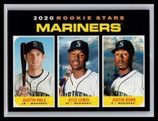 2020 Topps Heritage #391 Kyle Lewis Rookie Card RC Seattle Mariners. rookie card picture