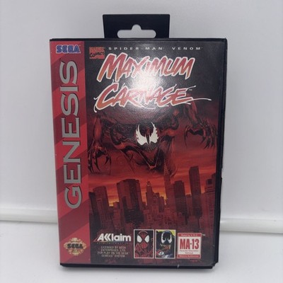 Maximum Carnage (Sega Genesis, 1994) No Manual Red Cart Spider-Man Venom