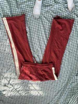 John Galt Brandy Melville Dusted Red Sweatpants With White Stripe