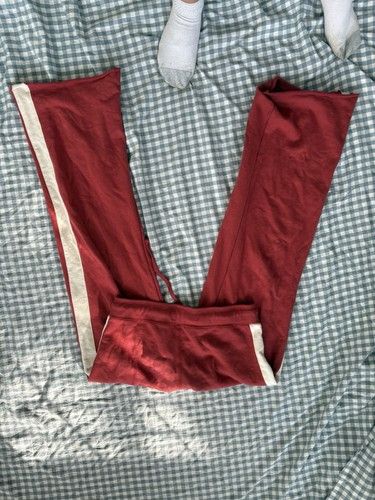 John Galt Brandy Melville Dusted Red Sweatpants With White Stripe