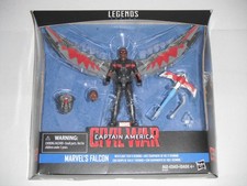 Figura de acción Marvel Legends: Civil War Falcon con tecnología de vuelo y Redwing 3,75"