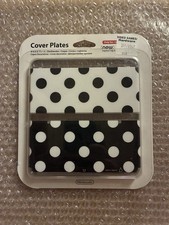 New Nintendo 3DS Kisekae Cover Plates No.007 - Black  White Polka Dot