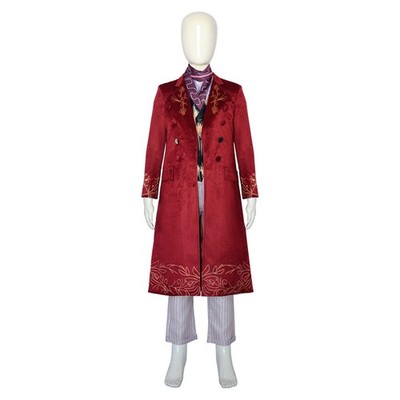 Charlie Chocolate Factory Willy Wonkk Cosplay Halloween Kids Adults Coat Uniform