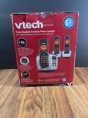 Vtech 3 Handset Cordless Phone System & Anwsering Machine, CS6129-31 - Open Box