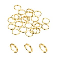 Round Split Ring, 20 Pcs 6 mm Small Split Ring with Double Loops, Gold