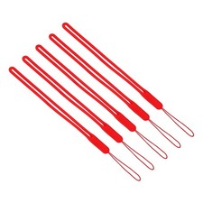 19cm Silicone Wrist Strap Lanyards, 5 Pcs Short Lanyard, Red