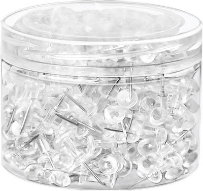 500 Clear Push Pins Steel Point Thumb Tacks for Cork Board Office School Use